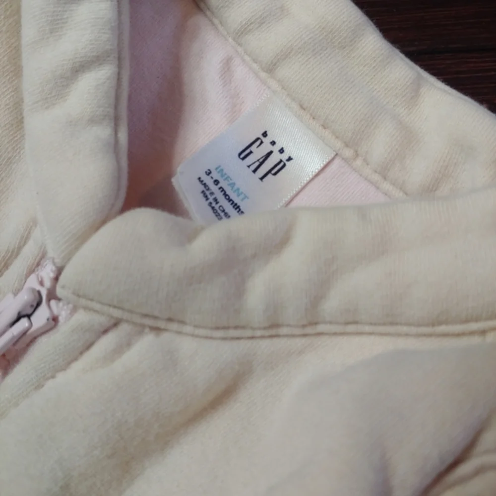 Baby Gap Vest, Size 3-6 Months, Beige & Pink
